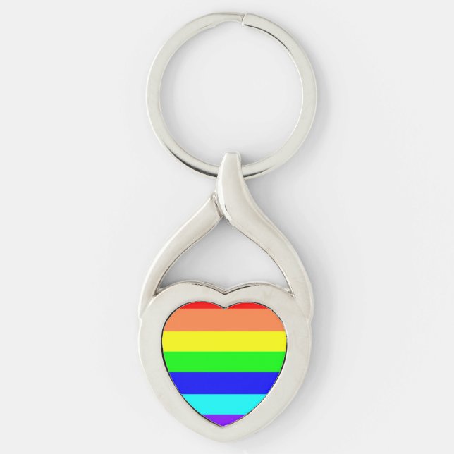 Rainbow Stripes Keychain (Front)