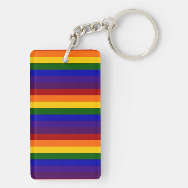 Rainbow Stripes Keychain (Back)