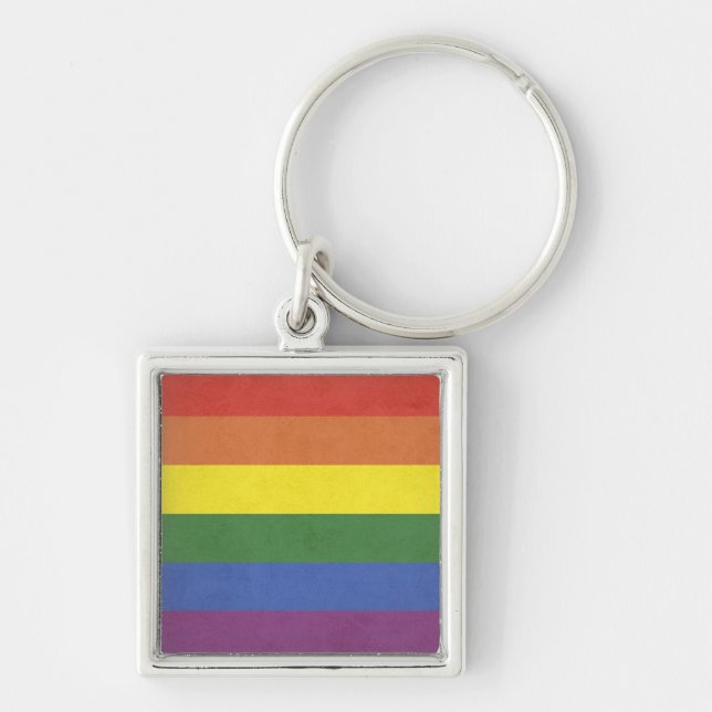 Rainbow stripes keychain (Front)