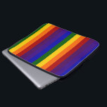 Rainbow Stripes Laptop Sleeve<br><div class="desc">Red,  orange,  yellow,  green,  blue,  indigo,  violet: the colours of the rainbow are presented in vertical stripes in this design. The festive rainbow sequence repeats across the design. 

 Digitally created 8800 x 5200 pixel image. 
 Copyright ©2011 Claire E. Skinner,  All rights reserved.</div>
