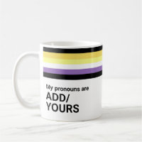 Rainbow Stripes LGBT Name Pronouns Not Binary Flag