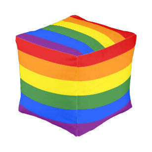 Rainbow Stripes LGBT Pride Pouf