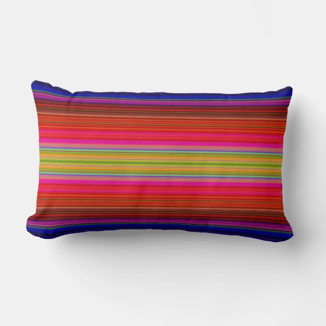 Rainbow Stripes Lumbar Pillow (Front)