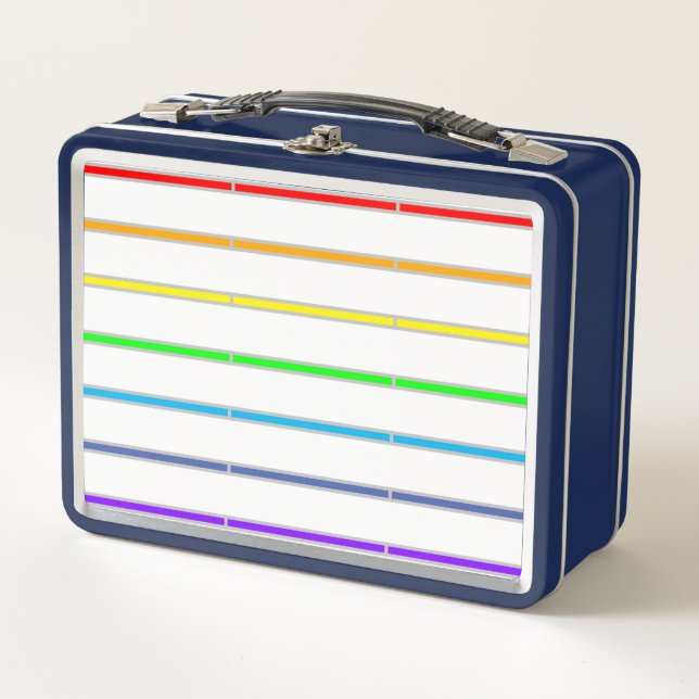 Rainbow Stripes Metal Lunch Box (Front)