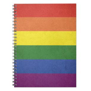 Rainbow stripes notebook