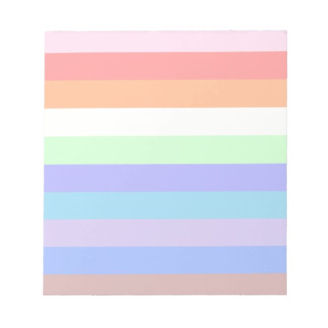 Rainbow Stripes of Pastel Colours Notepad (Front)