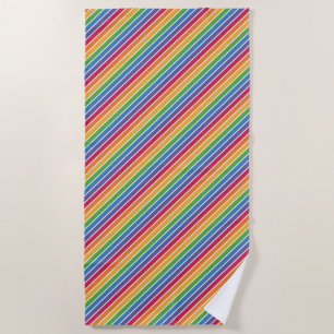 Rainbow Stripes Pattern Beach Towel