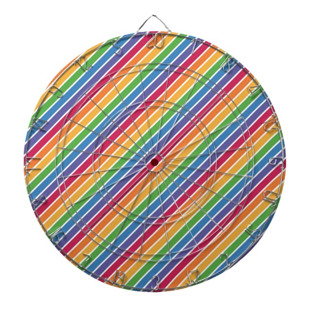 Rainbow Stripes Pattern Dartboard (Front)