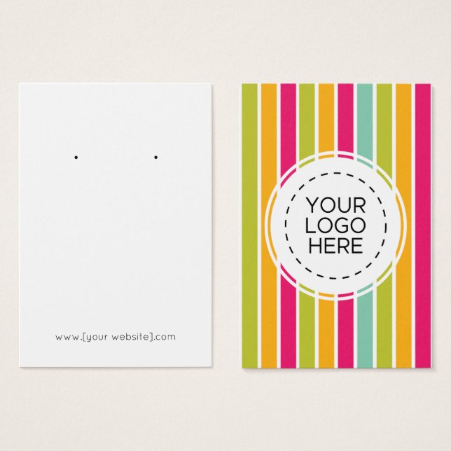 Rainbow Stripes Pattern Earring Display Card (Front & Back)