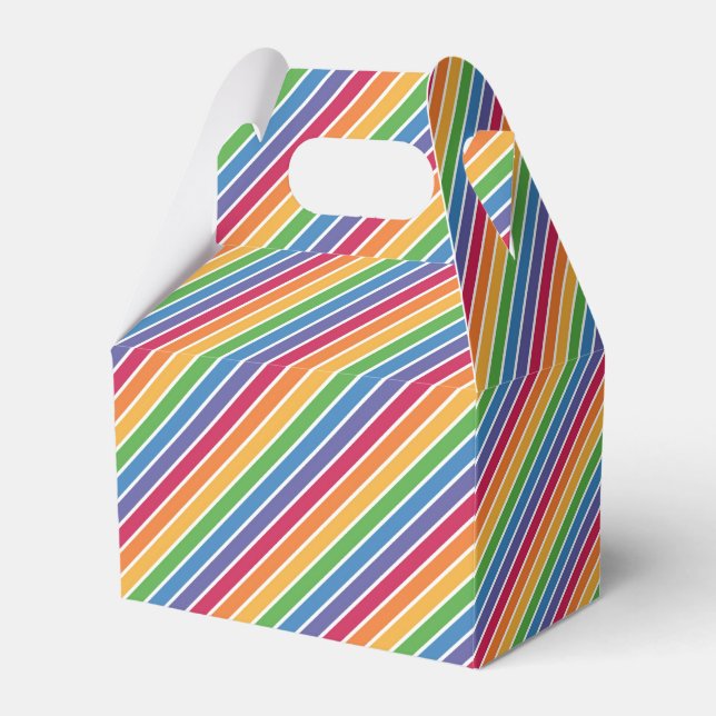Rainbow Stripes Pattern Favor Box (Front Side)