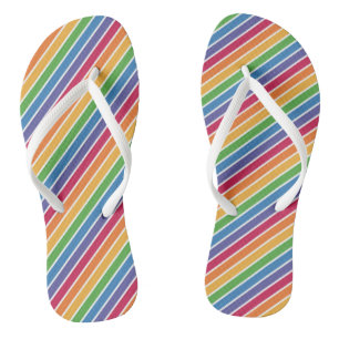 Rainbow Stripes Pattern Flip Flops