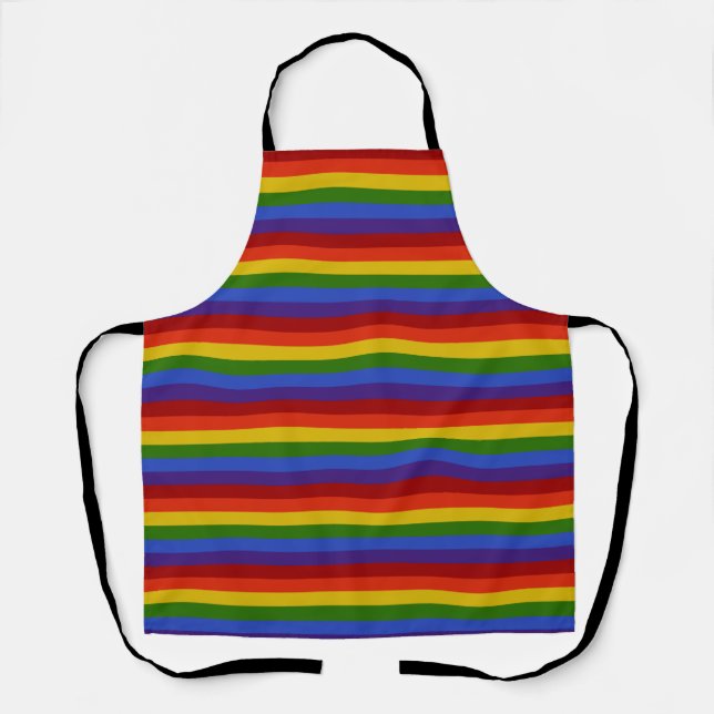 Rainbow Stripes Pattern  Horizontal Apron (Front)