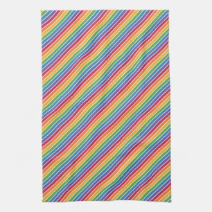 Rainbow Stripes Pattern Kitchen Towel