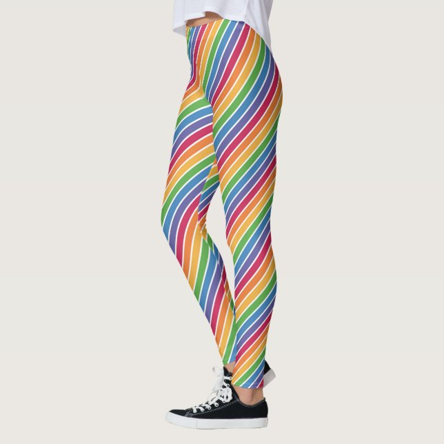 Rainbow Stripes Pattern Leggings (Left)