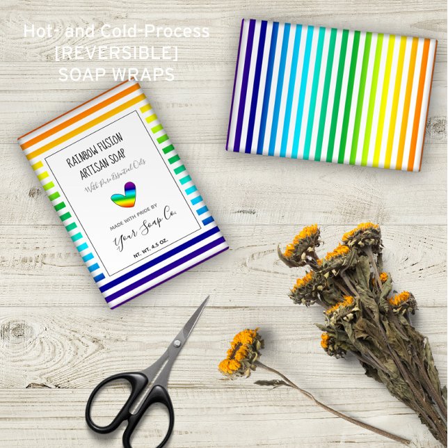 Rainbow Stripes Pattern LGBTQ Artisan Soap Wraps (Creator Uploaded)