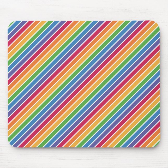Rainbow Stripes Pattern Mouse Pad (Front)