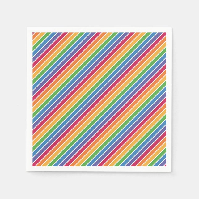 Rainbow Stripes Pattern Napkin (Front)