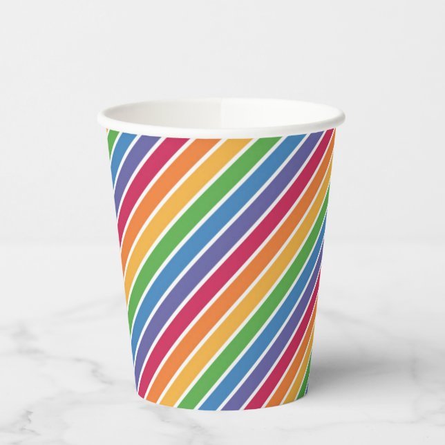 Rainbow Stripes Pattern Paper Cups (Left)