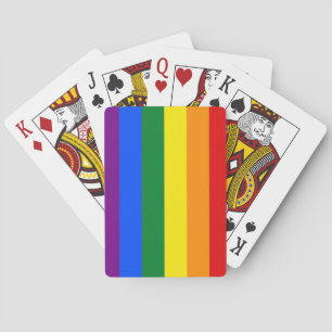 rainbow stripes pattern playing cards love is lgbt