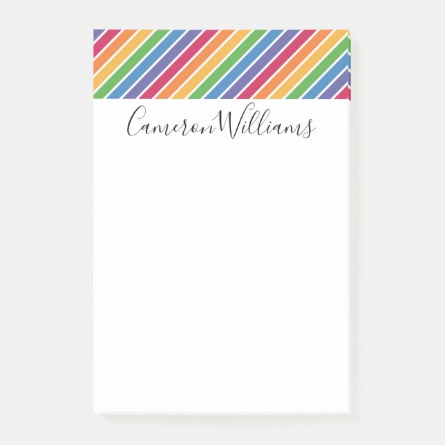 Rainbow Stripes Pattern Post-it Notes (Front)