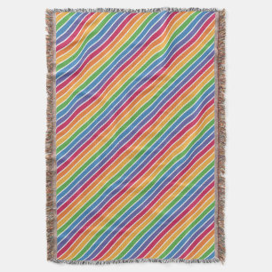 Rainbow Stripes Pattern Throw Blanket