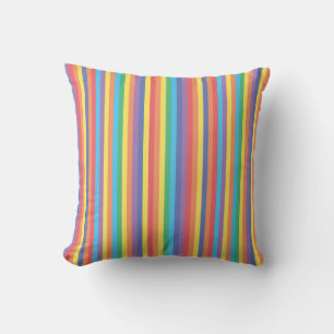 Rainbow Stripes Pattern Throw Pillow