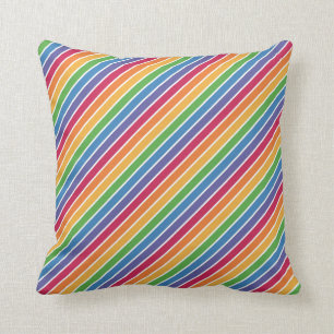 Rainbow Stripes Pattern Throw Pillow