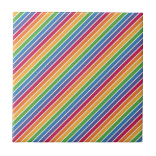 Rainbow Stripes Pattern Tile