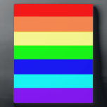 Rainbow Stripes Plaque<br><div class="desc">This beautiful Rainbow Stripes product features a digitally created design in the colours red, orange, yellow, green, royal blue, sky blue and purple. Feel free to add your own words and/or pictures via Zazzle's great customization tools. This design is also available on over 100 other types of products as well,...</div>