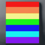 Rainbow Stripes Plaque<br><div class="desc">This beautiful Rainbow Stripes product features a digitally created design in the colours red, orange, yellow, green, royal blue, sky blue and purple. Feel free to add your own words and/or pictures via Zazzle's great customization tools. This design is also available on over 100 other types of products as well,...</div>