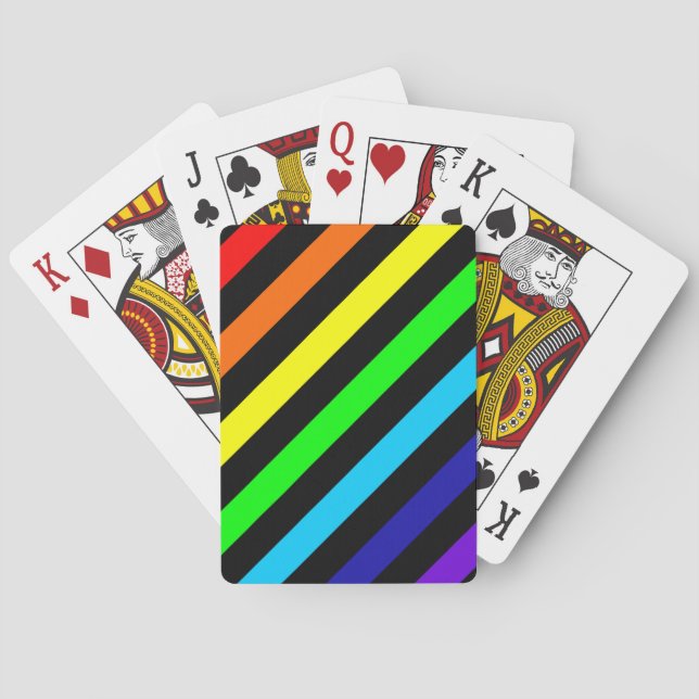 Rainbow Stripes Playing Cards (Back)