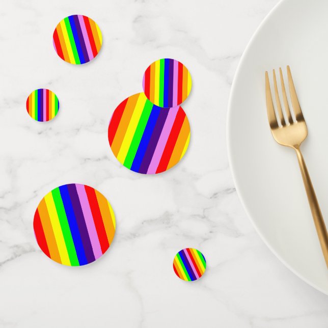 Rainbow Stripes Pride Classic Multi Coloured Confetti (Group)