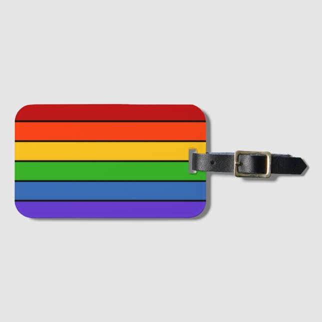 Rainbow Stripes PRIDE Luggage Tag (Front Horizontal)