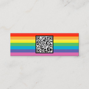 rainbow stripes QR code Mini Business Card