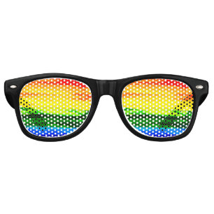 Rainbow Stripes Retro Sunglasses