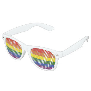 Rainbow stripes retro sunglasses