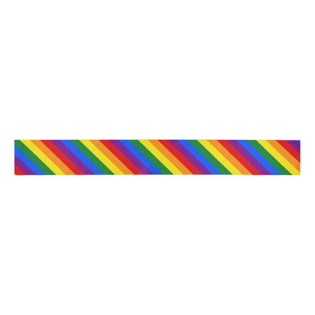 Rainbow Stripes Ribbon Grosgrain Ribbon (Front)