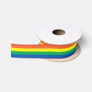 Rainbow Stripes Ribbon Satin Ribbon