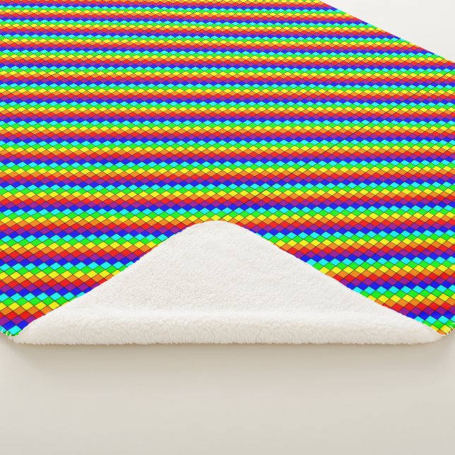 Rainbow Stripes - Sherpa Blanket (3/4)