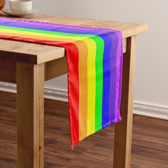 Rainbow Stripes Short Table Runner (In Situ)