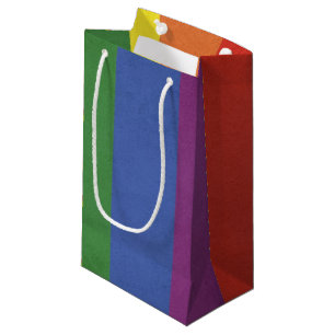 Rainbow stripes small gift bag