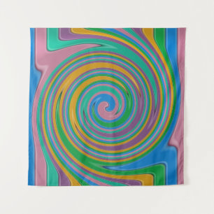 Rainbow stripes swirl tapestry
