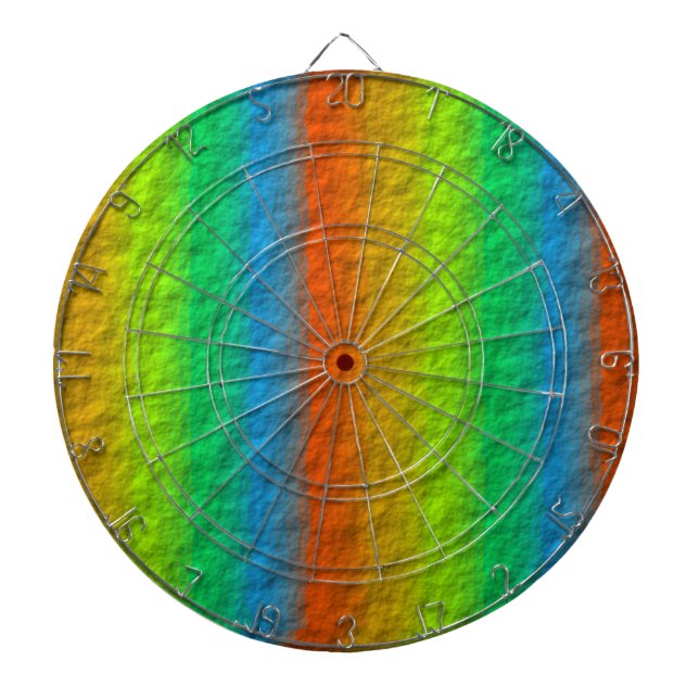 RAINBOW STRIPES TEXTURE DARTBOARD (Front)