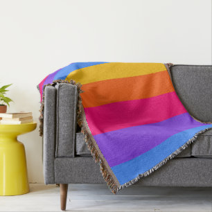 Rainbow Stripes Throw Blanket