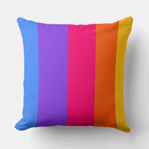 Rainbow Stripes Throw Pillow