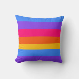 Rainbow Stripes Throw Pillow