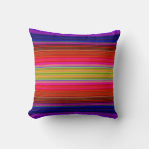 Rainbow Stripes Throw Pillow