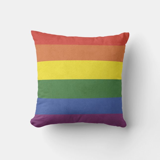 Rainbow stripes throw pillow (Front)
