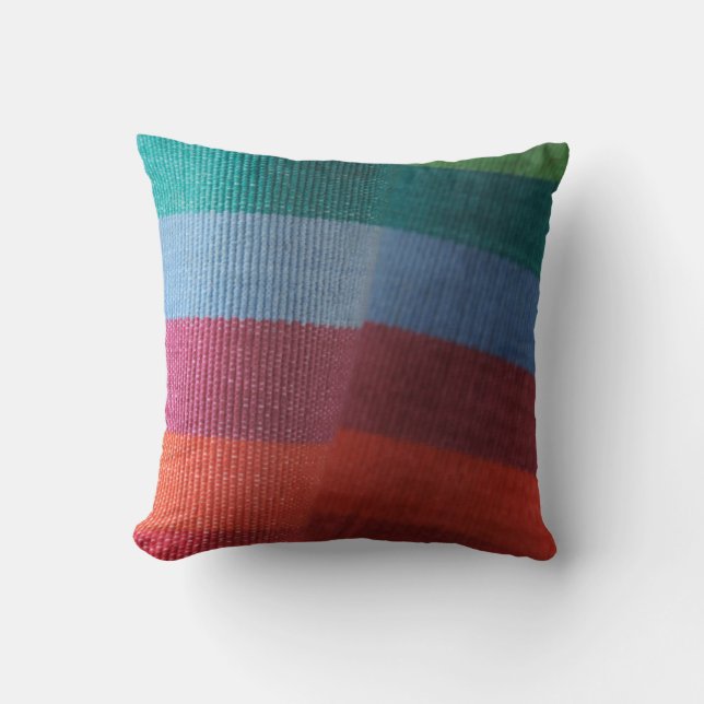 Rainbow stripes throw pillow (Front)