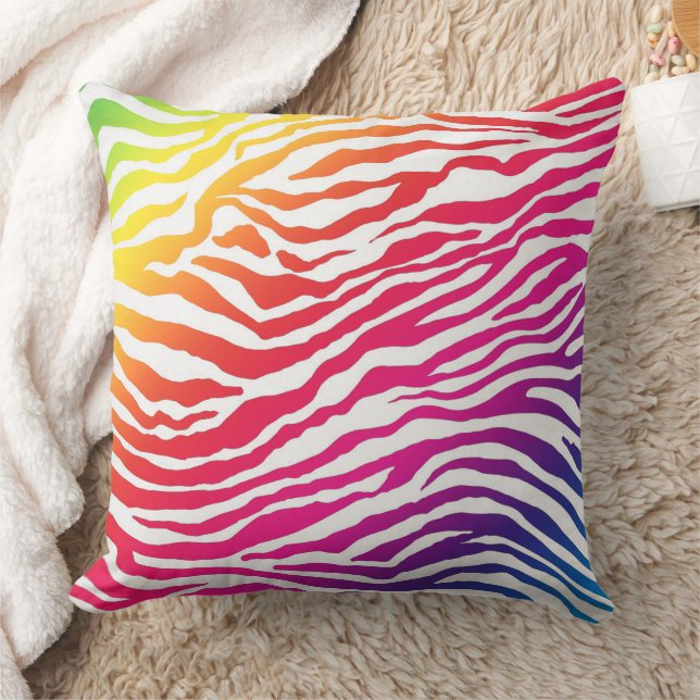 Rainbow Stripes Throw Pillow (Blanket)